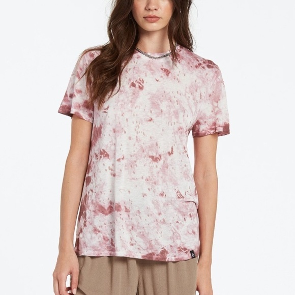 NWT Volcom Tern n Bern Mock Neck Short Sleeve T-Shirt in Purple Haze - Picture 1 of 8